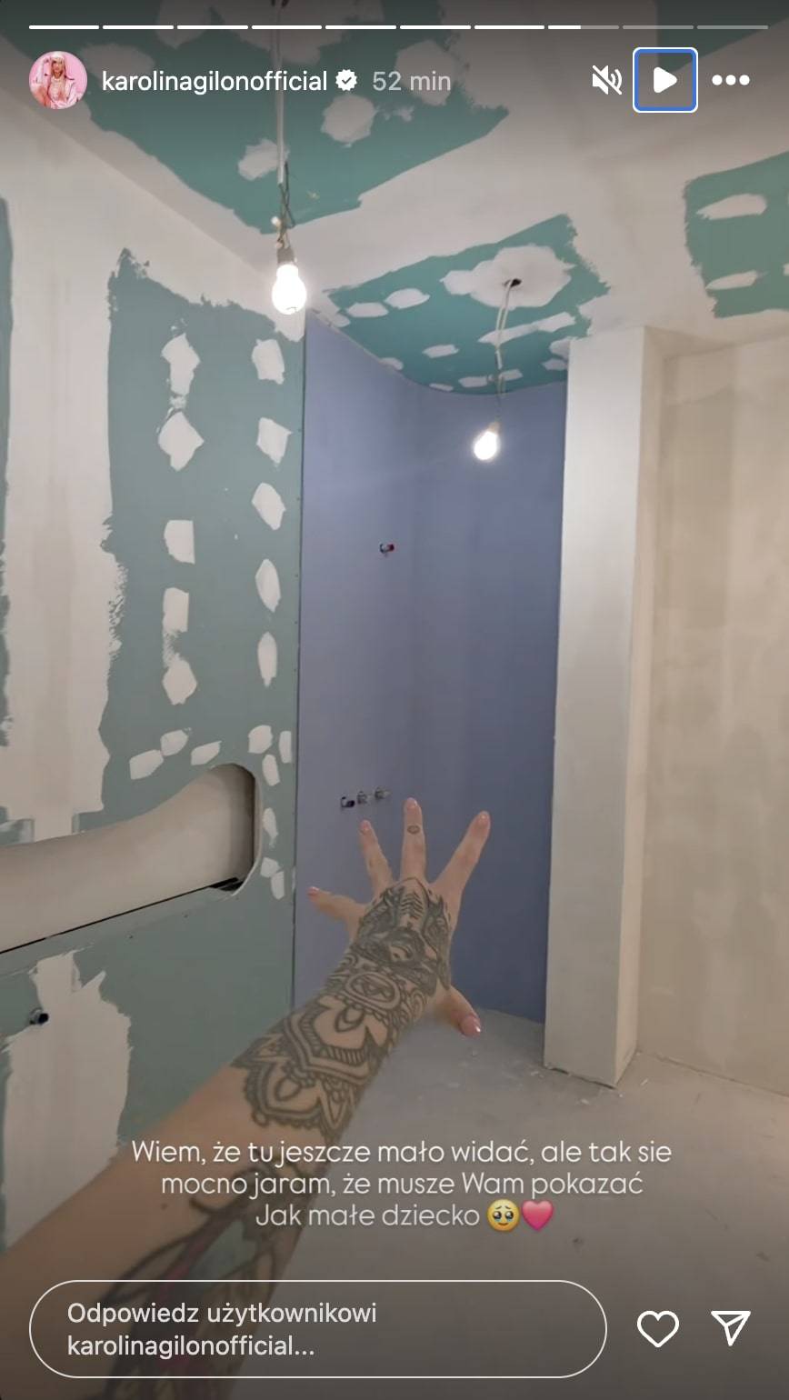 Zachwycona Karolina Gilon pokazuje remont w nowym domu i rozprawia: “Jaram się, jak małe dziecko” (FOTO)