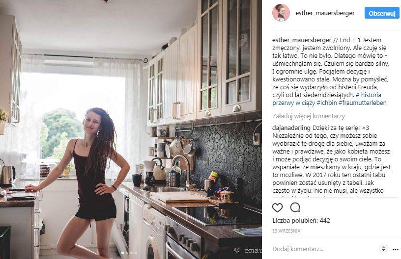 Niemiecka fotografka usunęła ciążę w domu – zdjęcia pokazała na Instagramie
