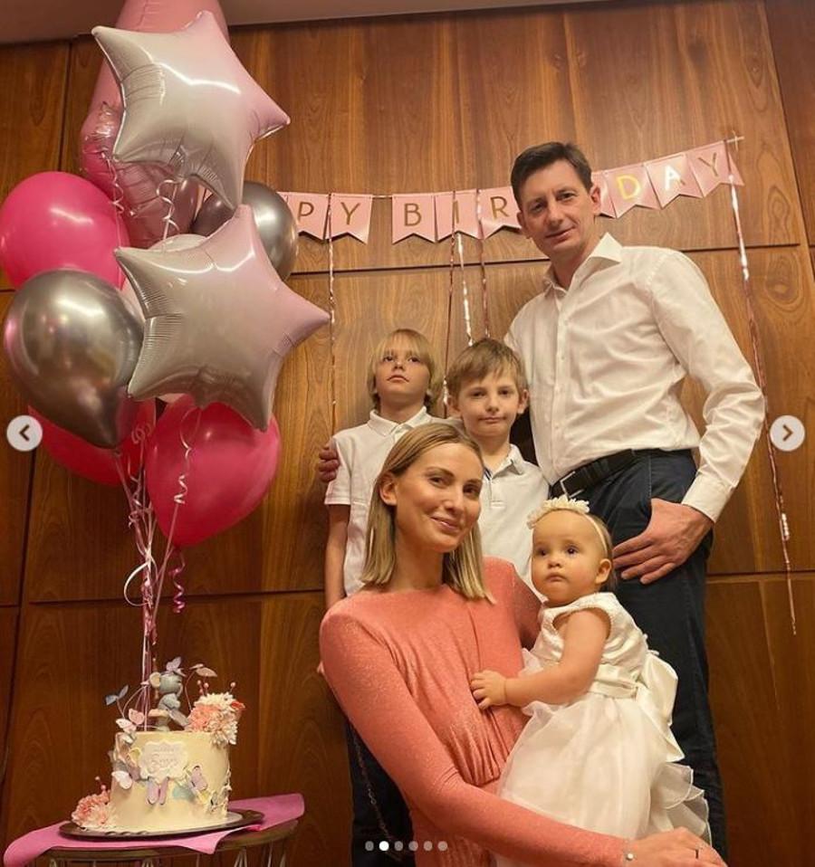 Joanna Moro z rodziną. 