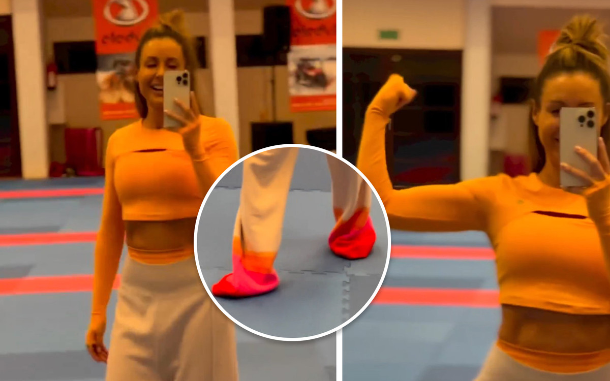 Małgorzata Rozenek ćwiczy w za długich spodniach. Fani: “Podwiń te nogawki bo się WYPIER*OLISZ”