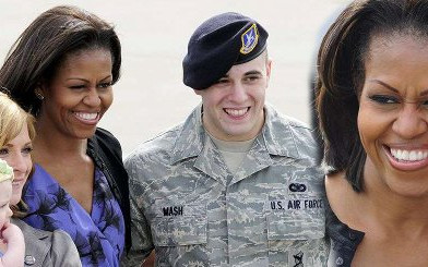 Protest lotników na spotkaniu z Michelle Obamą (FOTO)