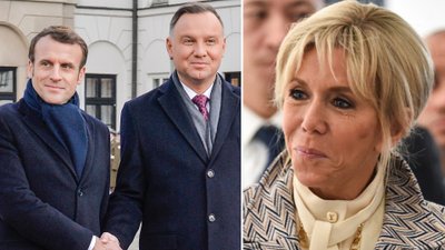 Emmanuel Macron przyleciał do Polski, ale nie ma z nim żony, Brigitte Macron (ZDJĘCIA)