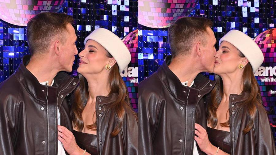 Paulina i Jakub Rzeźniczakowie na ściance w "TzG"