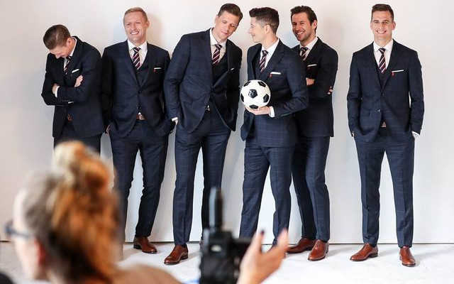 Polscy piłkarze reprezentacji w sesji Vistuli