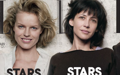 Bellucci, Herzigova i Marceau bez makijażu w Elle