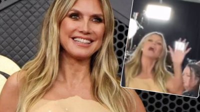 Najgłośniejsza wpadka modowa Grammy. Heidi Klum naprawdę się w to wcisnęła