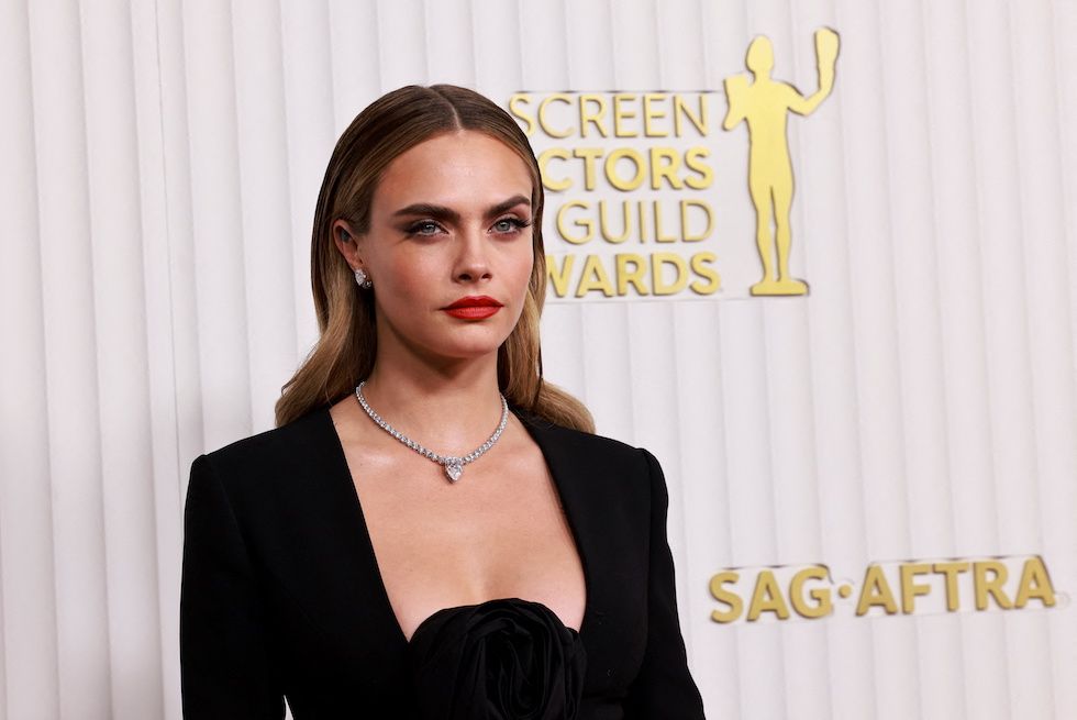 Cara Delevingne attends the 29th Screen Actors Guild Awards at the Fairmont Century Plaza Hotel in Los Angeles, California, U.S., February 26, 2023.,Image: 758909383, License: Rights-managed, Restrictions: , Model Release: no, Credit line: AUDE GUERRUCCI / Reuters / Forum