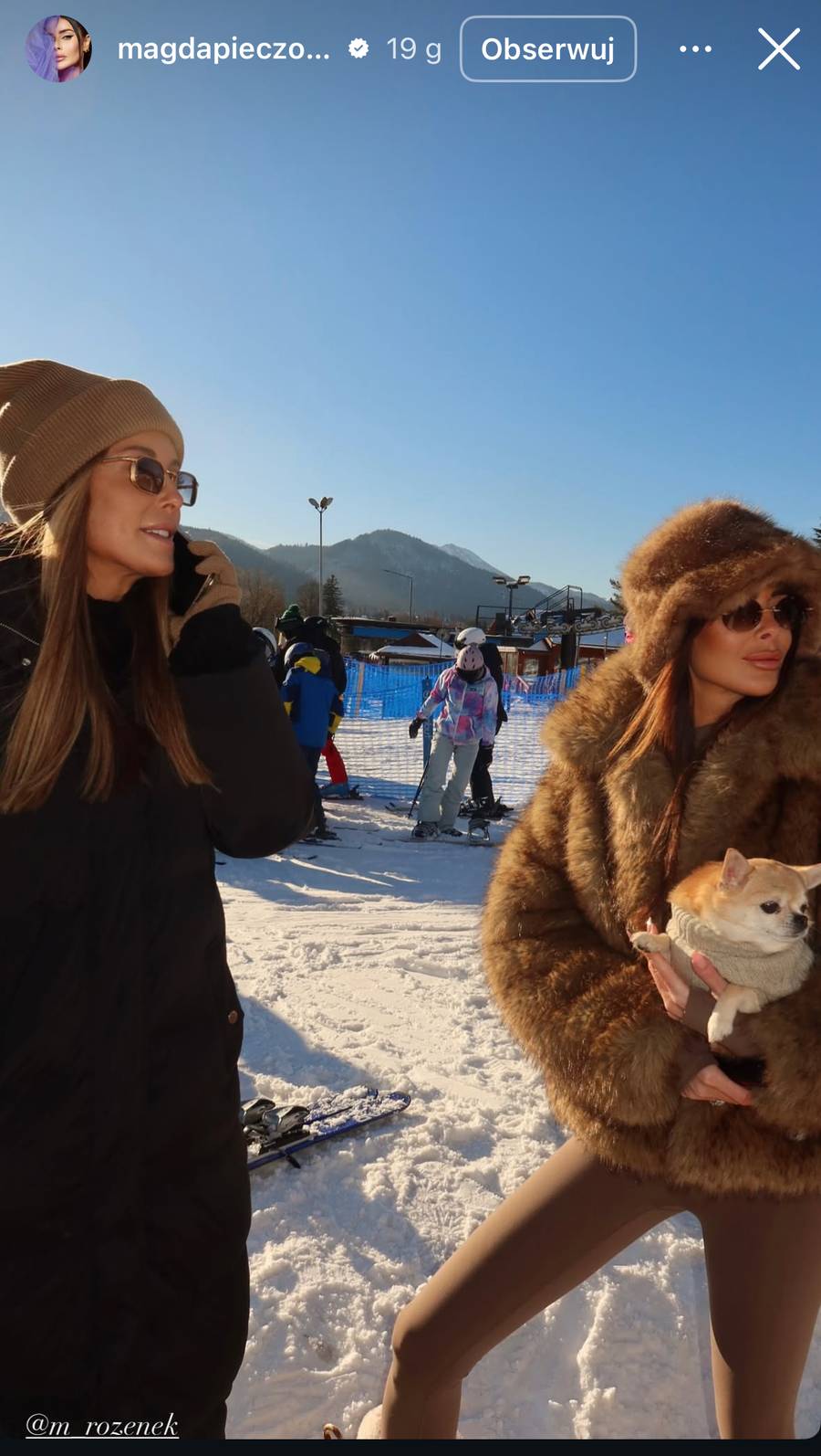 Rozenek relacjonuje górski wypad, fot. Instagram