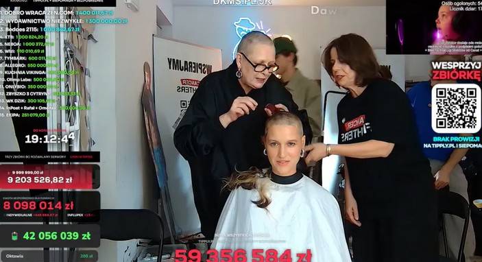 Ola Domańska ścięła włosy na streamie łatwoganga, fot. YouTube