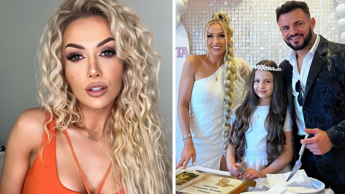 Eliza Trybała na komunii córki