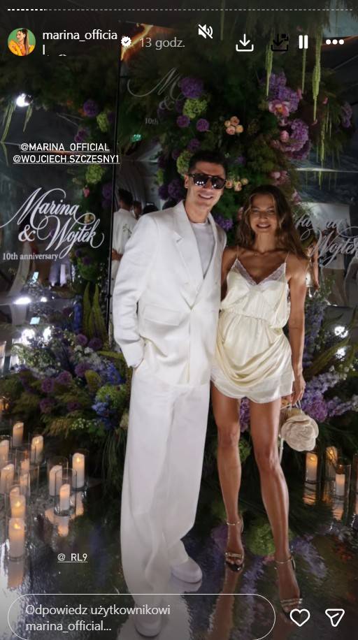 Kulisy 10. rocznicy Mariny i Wojtka Szczęsnych, fot. Instagram