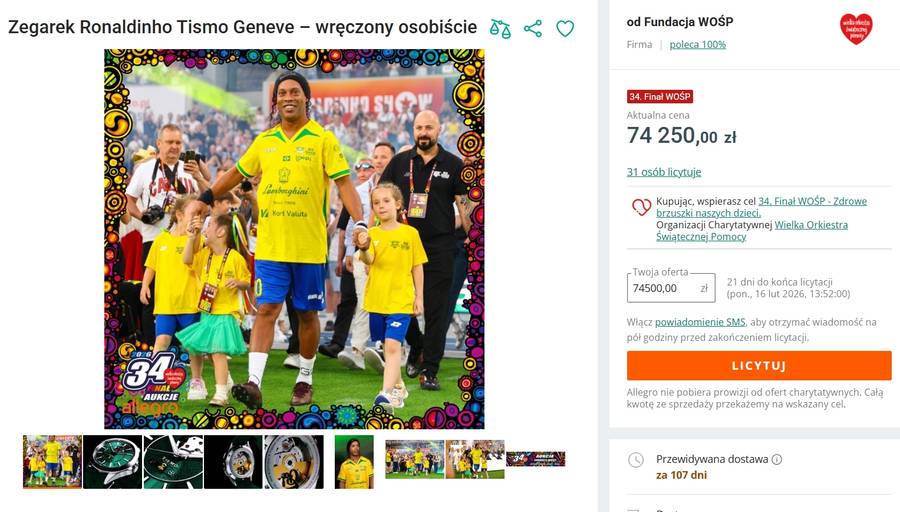 Zegarek Ronaldinho, fot. Allegro
