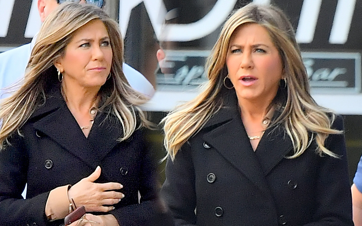 Jennifer Aniston w pogniecionych spodniach, spotkała się z tajemniczym mężczyzną na lunch (ZDJĘCIA)