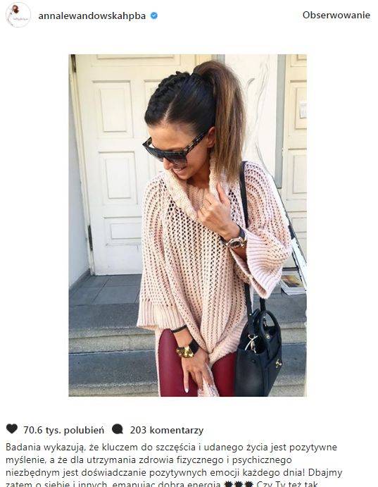 Post motywujący Lewandowskiej wkurzył internautkę