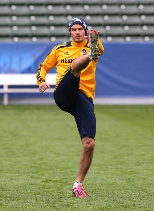 David Beckham na ostatnim treningu z Los Angeles Galaxy