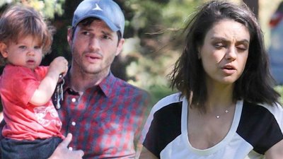 Zmęczeni Mila Kunis i Ashton Kutcher z dziećmi na placu zabaw (ZDJĘCIA)