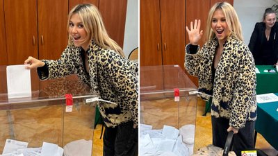 Kasia Moś świeżo po porodzie wybrała się na wybory z maluszkiem. Wygląda świetnie!