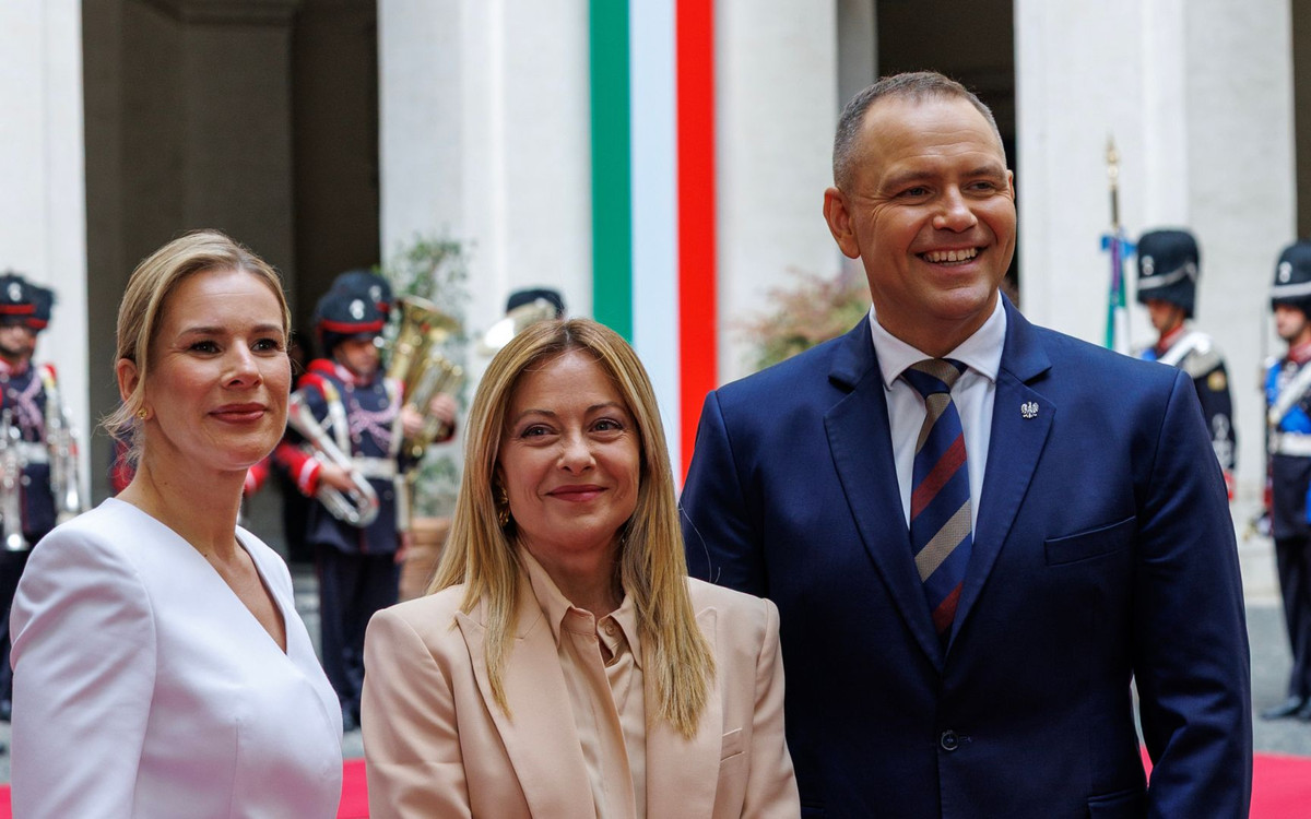 Karol Nawrocki i jego żona Marta spotkali się z Giorgią Meloni. Styl pierwszej damy wywołał spore poruszenie