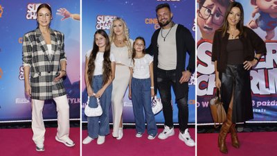 Gwiazdy na premierze animacji “Super Charlie”! Joanna Brodzik, Eliza i Paweł Trybała z córkami, Katarzyna Glinka