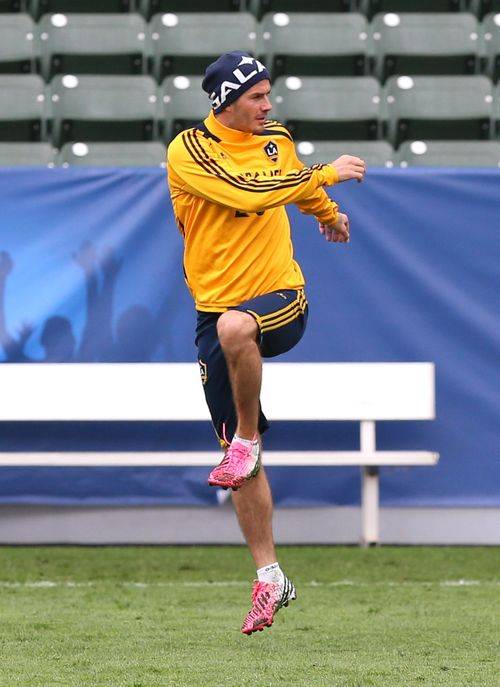 David Beckham na ostatnim treningu z Los Angeles Galaxy