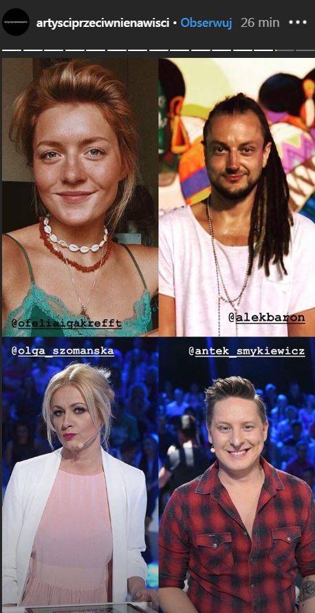 Wszyscy artyści, którzy popierają inicjatywę Dody