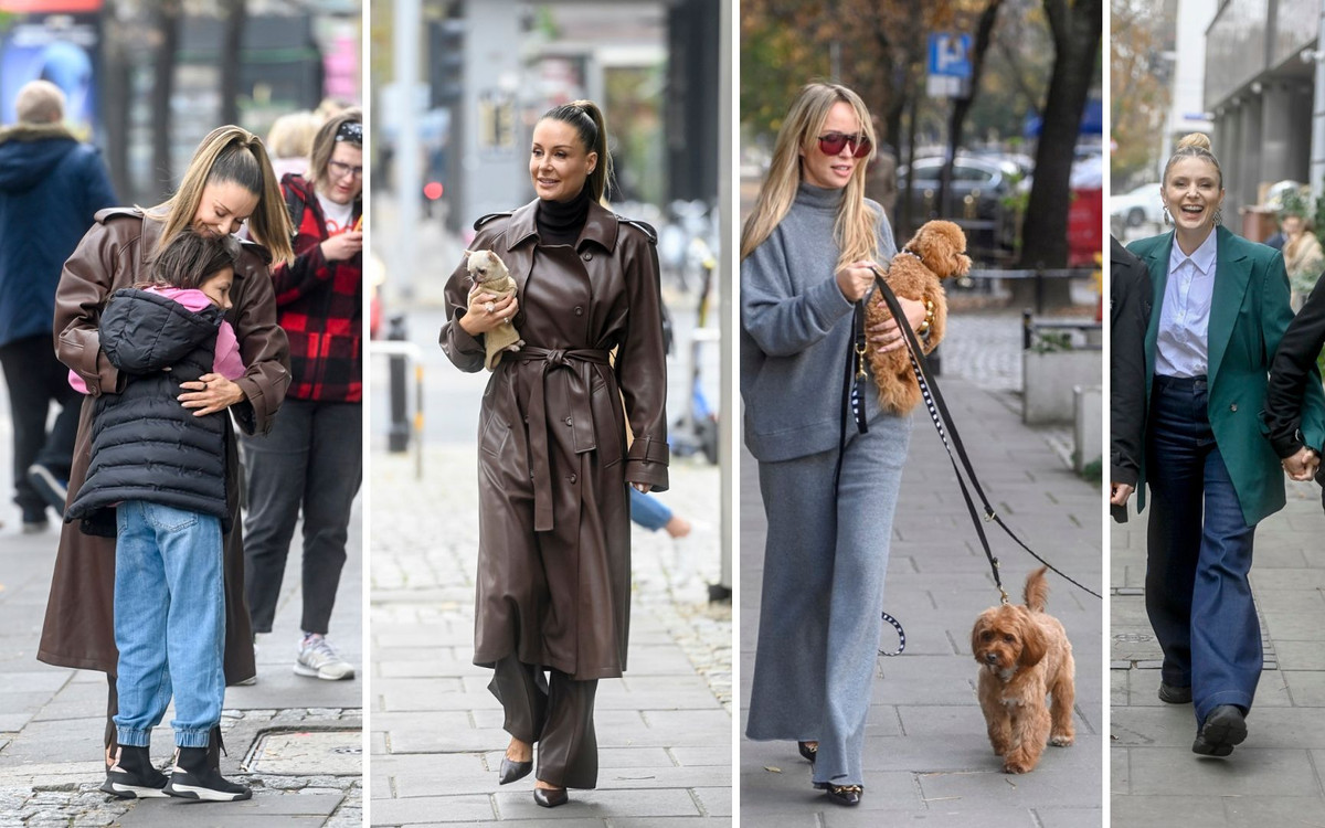 Gwiazdy pod studiem DDTVN. Małgorzata Rozenek i Joanna Przetakiewicz ze swoimi psiakami