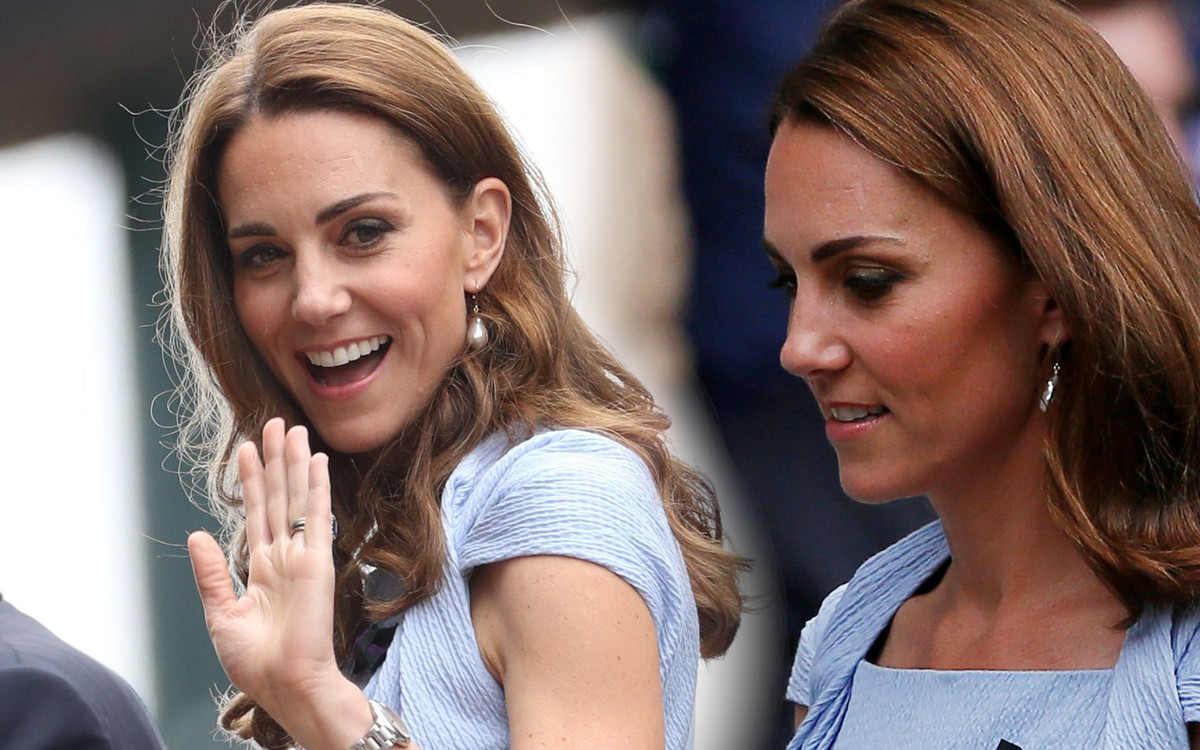 Księżna Kate w sandałkach z sieciówki. W sukience baby blue wyglądała przepięknie! (ZDJĘCIA)