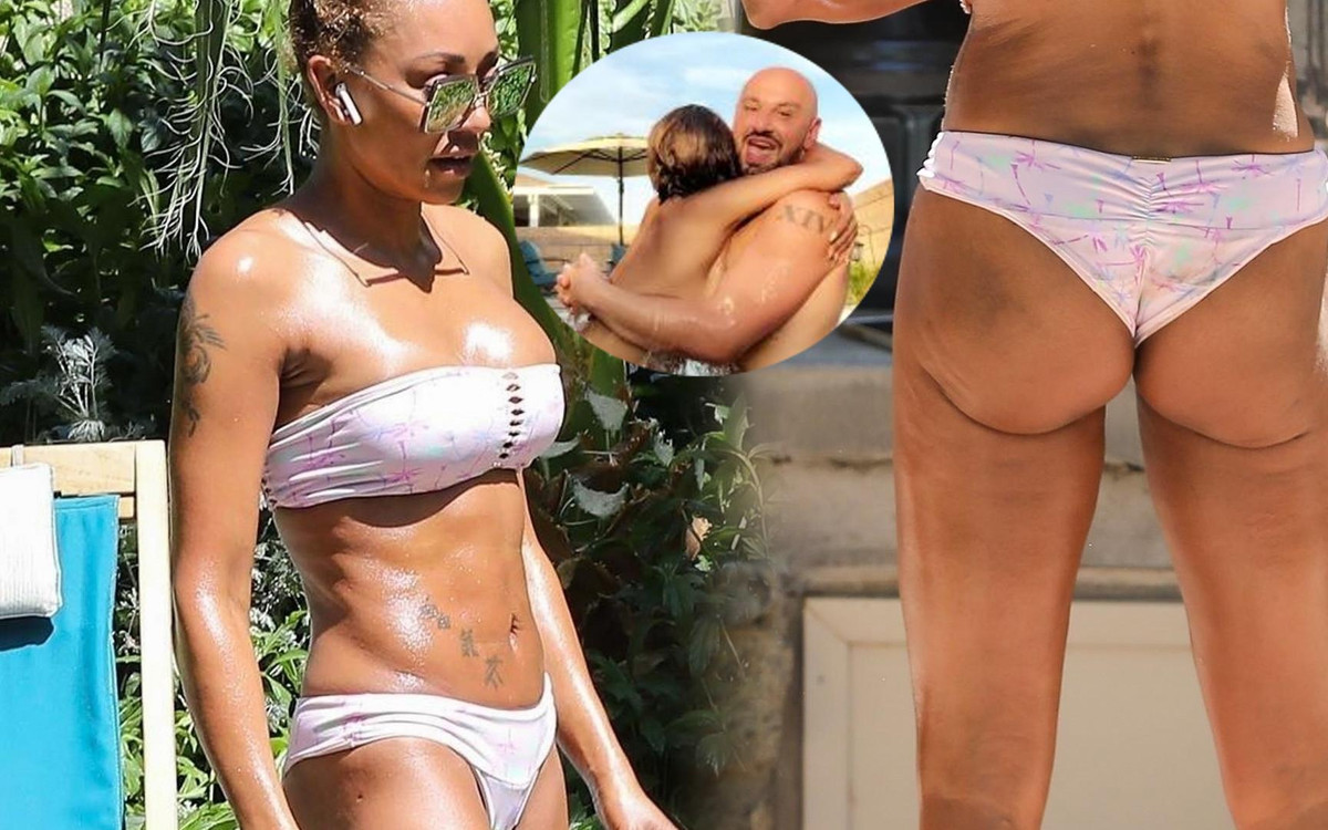 Naga Mel B ściska się z przyjacielem