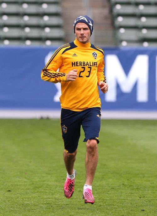 David Beckham na ostatnim treningu z Los Angeles Galaxy