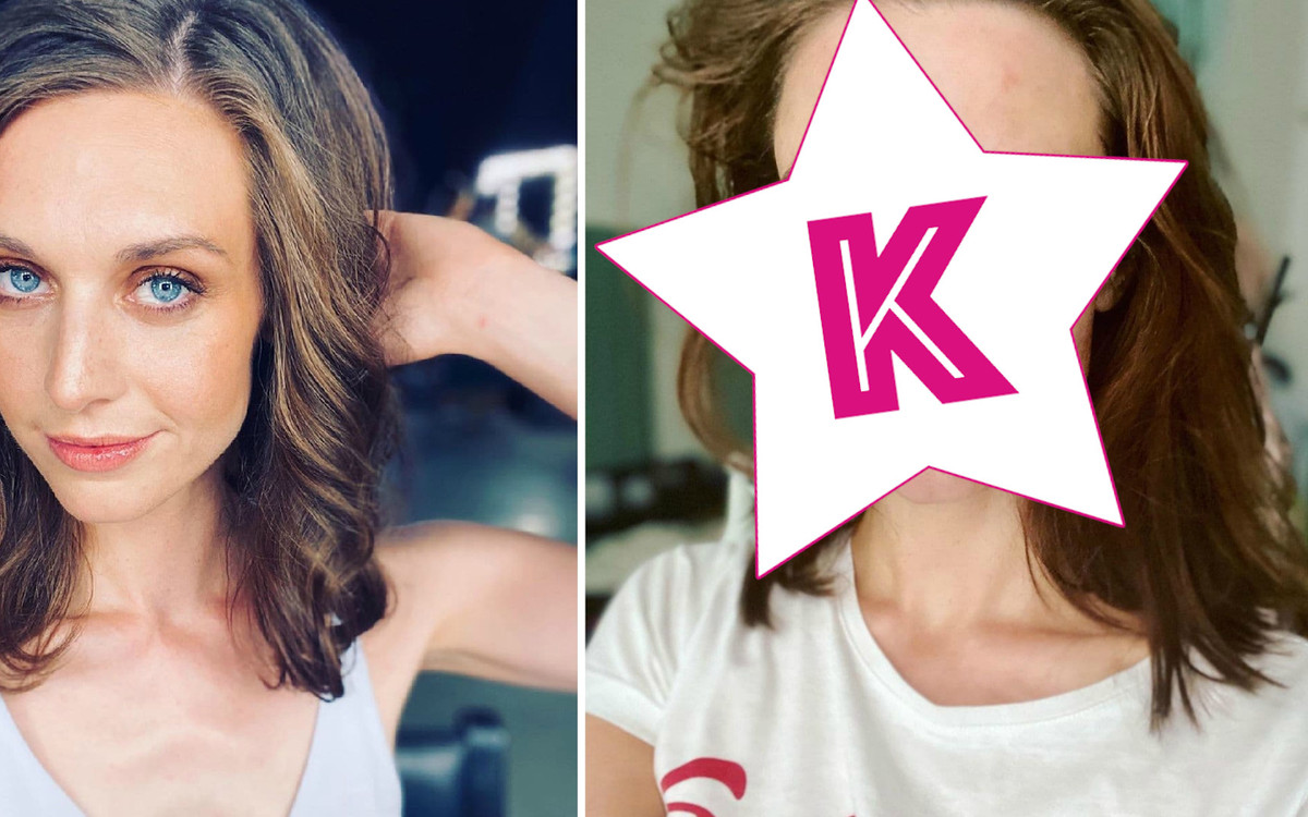 Julia Kamińska przed i po wykonaniu MAKIJAŻU. Zestawiła dwa zdjęcia
