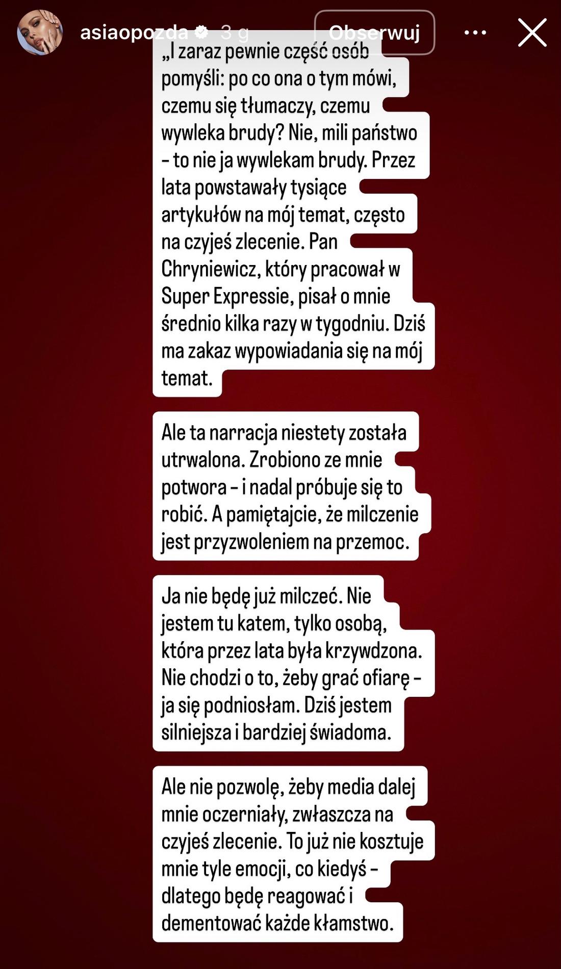 Opozda przerwała milczenie. Zmiażdżyła Królikowskiego, fot. Instagram