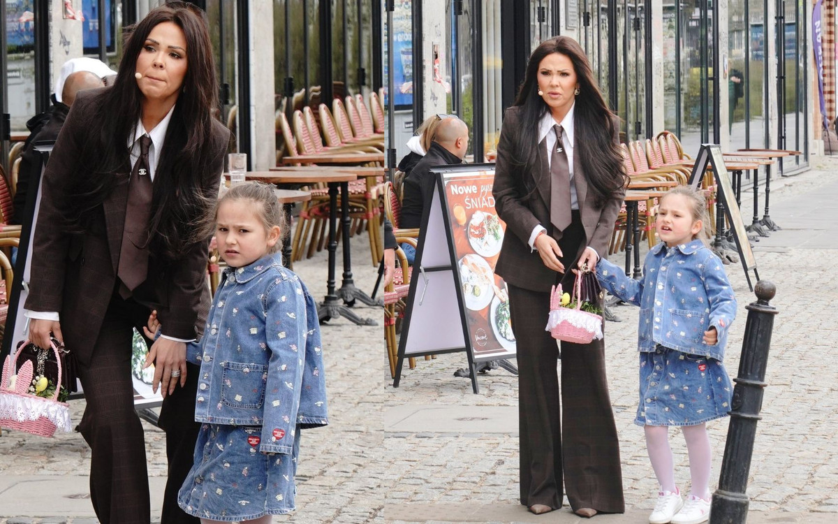 Sylwia Bomba z rodziną w centrum Warszawy. Paparazzi mieli co fotografować