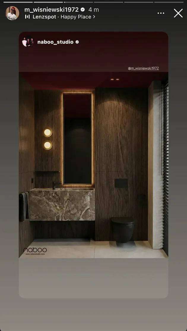 Łazienka w nowej willi Michała WIśniewskiego, fot. Instagram