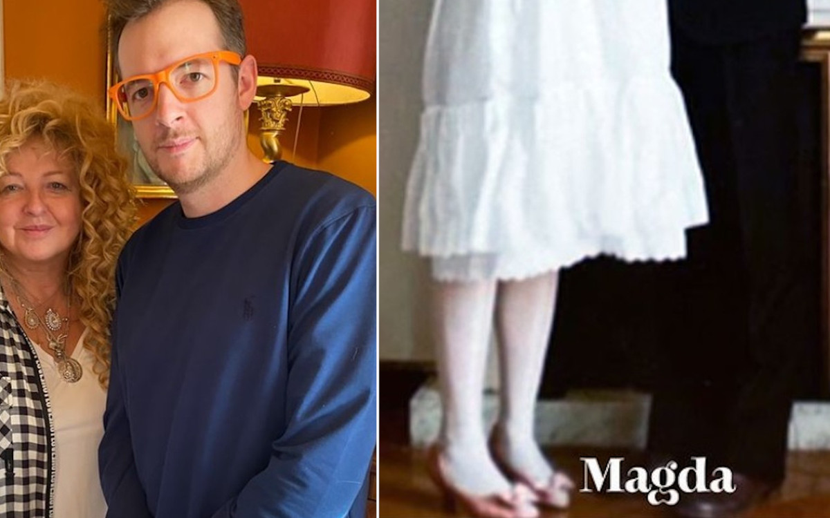 Magda Gessler pokazała ślubne zdjęcie z pierwszym mężem: “Ślub z Volkhartem już w opiętej sukni z Tadeuszem pod sercem”