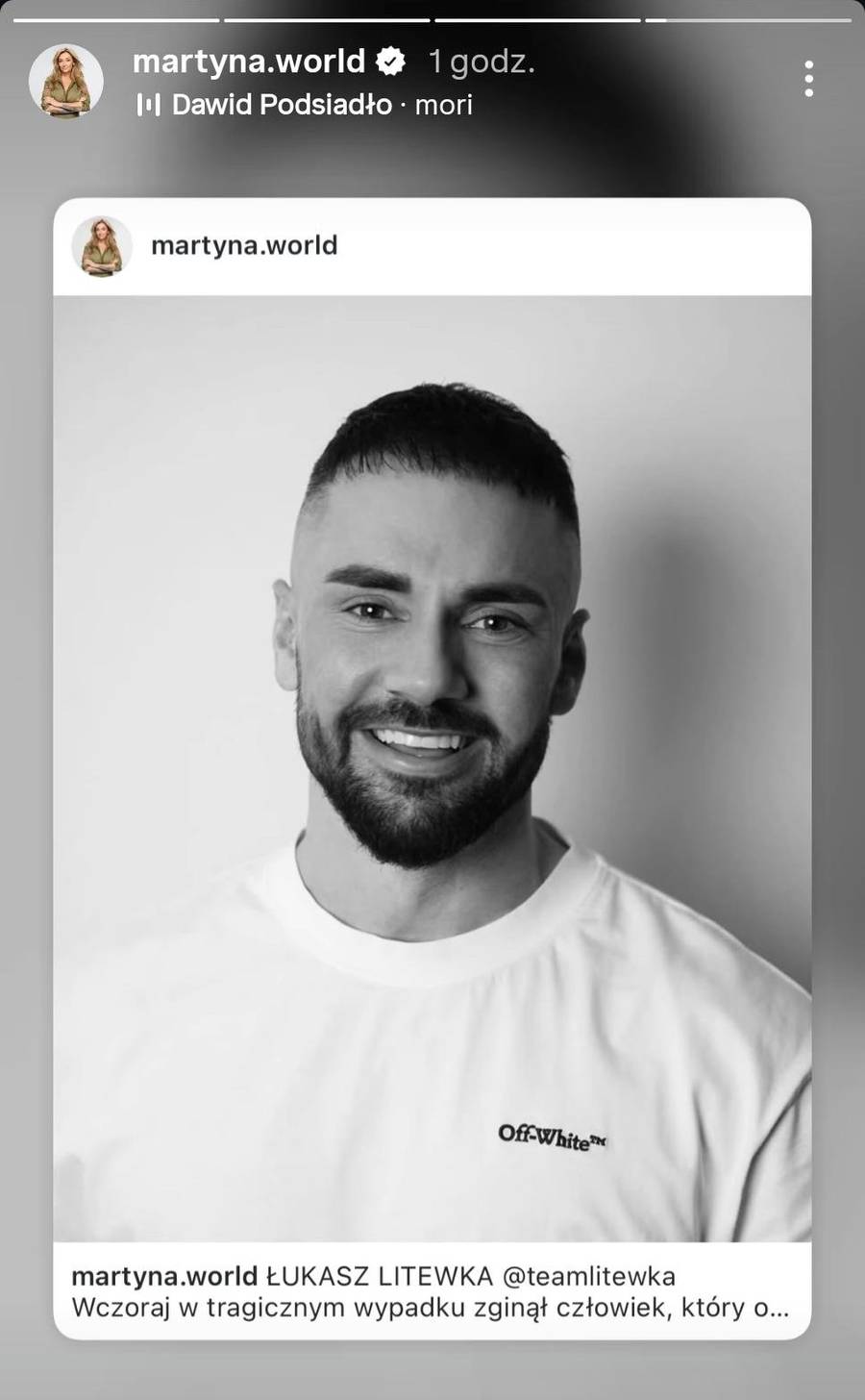 Gwiazdy żegnają Łukasza Litewkę, fot. Instagram