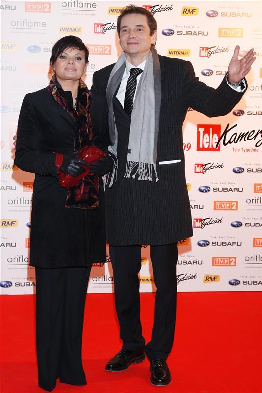 Przemysław Babiarz z żoną na Telekamerach 2009 fot. KAPiF