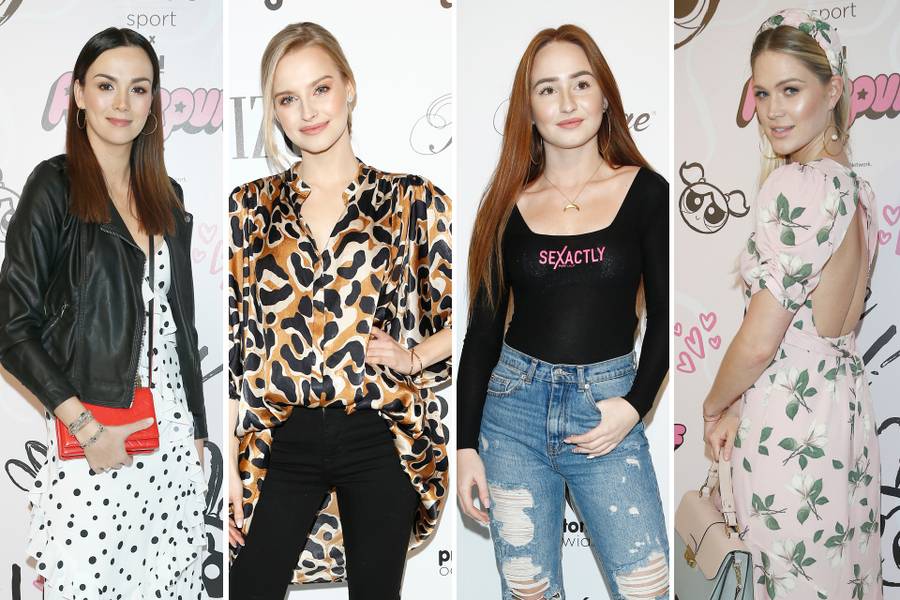 Paulina Krupińska, Karolina Pisarek, ANgelika Mucha i Zosia Ślotała na premierze kolekcji Bizuu