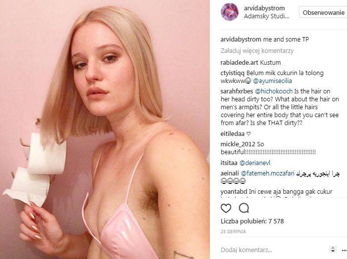 Szwedzka modelka pokazuje krosty, cellulit i włosy na nogach (ZDJĘCIA)