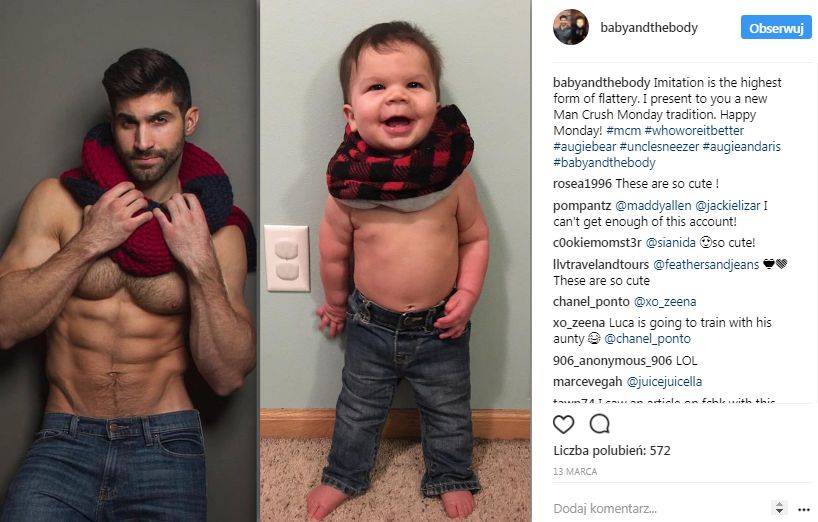 Półtoraroczny Augie pozuje jak jego wujek model (Instagram)