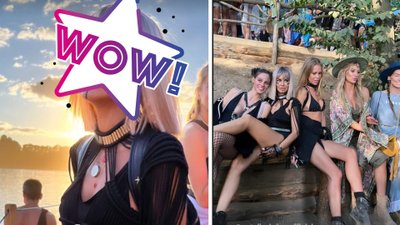Natalia Siwiec w blond peruce szaleje z Zawadzką  i Pactwą na festiwalu