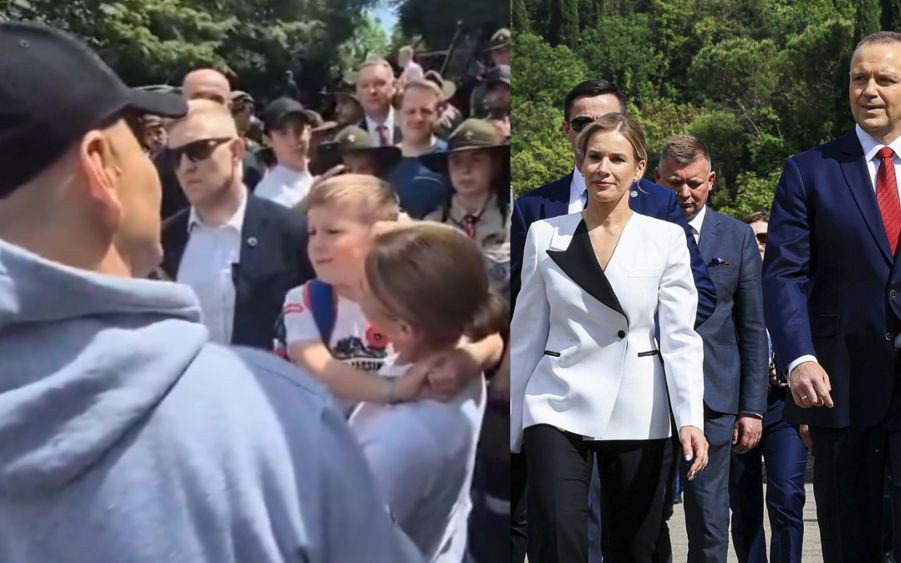 Tak Karol i Marta Nawroccy zachowali się wobec 5-latka na Monte Cassino. Wszystko nagrały kamery