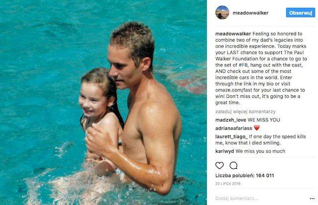 Córka Paula Walkera pokazała się na Instagramie i… JEST PIĘKNA