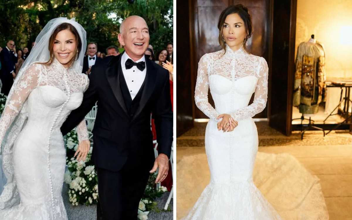 Suknia ślubna Lauren Sanchez RĘCZNIE robiona w Mediolanie!