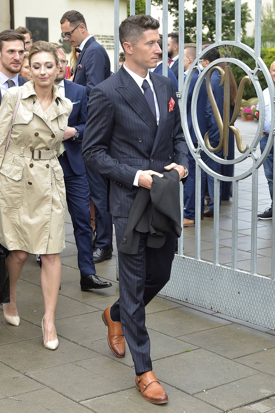 Anna Lewandowska i Robert Lewandowski na ślubie córki Anny Korcz