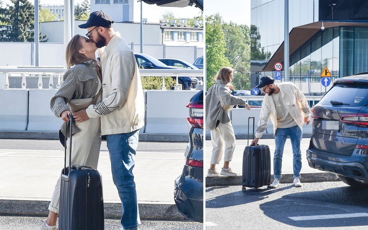 Agnieszka Kaczorowska udała się na samotną podróż. Maciej Pela czule ją pożegnał przed lotniskiem