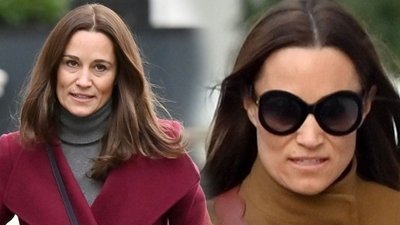 Pippa Middleton z grymasem na twarzy spaceruje z synem (FOTO)