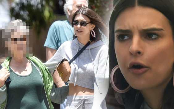 Emily Ratajkowski z mamą i mężem w restauracji