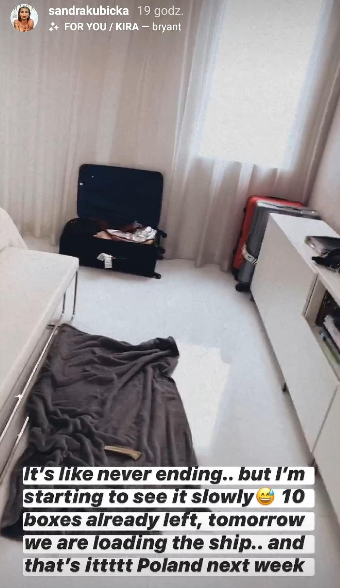 Sandra Kubicka pakuje się i wraca do Polski