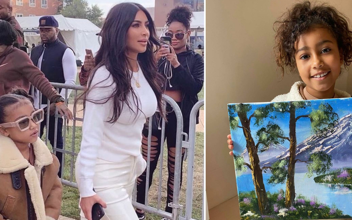 W sieci ZAWRZAŁO, gdy Kim Kardashian pokazała obraz namalowany przez North: “Kolejny Picasso”