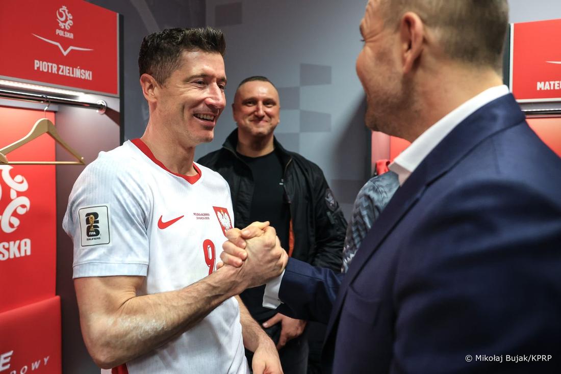 Karol Nawrocki po meczu Polska - Albania, fot. X @NawrockiKn